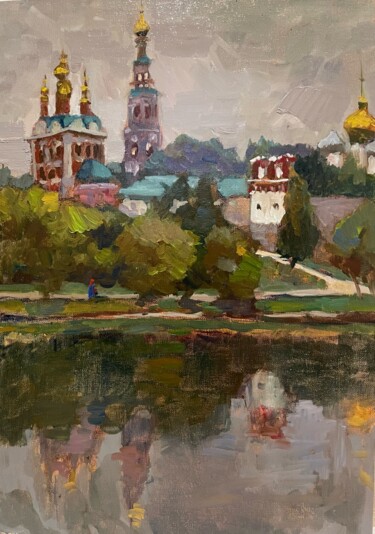 Malerei mit dem Titel "Novodevichiy convent" von Tomileka, Original-Kunstwerk, Öl