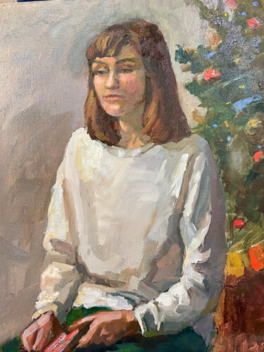 Painting titled "New Year Portrait" by Tomileka, Original Artwork, Oil