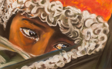 Dessin intitulée "Les yeux doux" par Maryse Renault, Œuvre d'art originale, Pastel