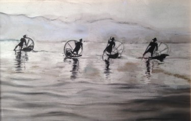 Drawing titled "les Inthas" by Maryse Renault, Original Artwork, Pastel