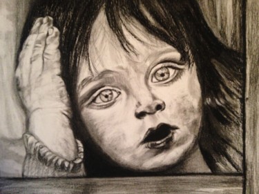 Zeichnungen mit dem Titel "Children" von Maryse Renault, Original-Kunstwerk, Graphit