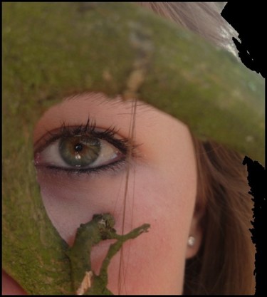 Photographie intitulée "l'oeil de vert" par Maryse Renault, Œuvre d'art originale
