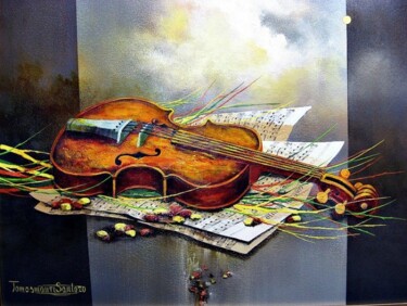 Pittura intitolato "La musica ... i suo…" da Tommaso Maurizio Santoro, Opera d'arte originale