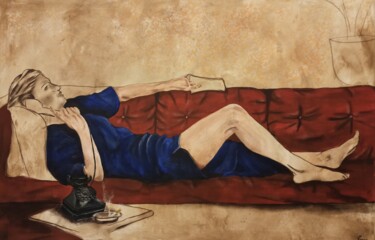Painting titled "Adriana" by Tommaso Pensa, Original Artwork, Acrylic Mounted on Wood Stretcher frame
