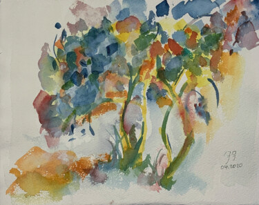 Painting titled "Edgecombe Ave" by Tomoko Sawada, Original Artwork, Watercolor