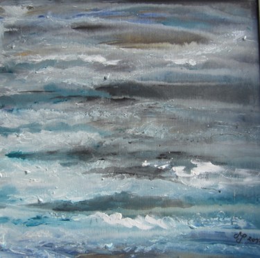 Malerei mit dem Titel "Unwetter kommt" von Marianne Plamper, Original-Kunstwerk, Acryl