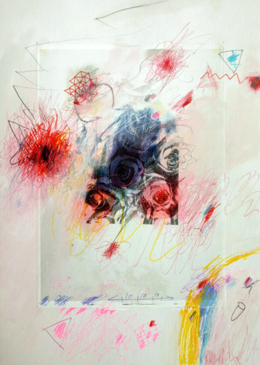 Painting titled "NOVEMBER ROSIES" by Tom Sipas, Original Artwork, Oil