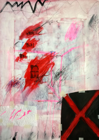 Peinture intitulée "AKA DIABLO ROJO" par Tom Sipas, Œuvre d'art originale, Huile