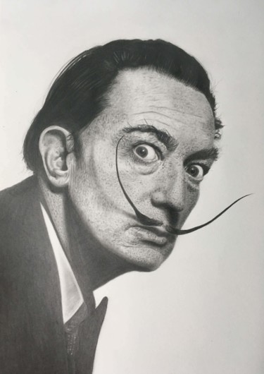 Disegno intitolato "Salvador Dalí" da Everton Tolentino, Opera d'arte originale, Matita