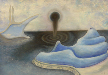 Painting titled "Un paisaje surreali…" by Tom Vincenec, Original Artwork, Pastel