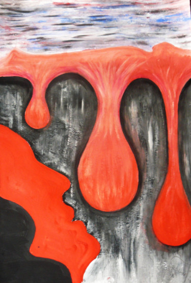 Pintura titulada "Una gota de la sang…" por Tom Vincenec, Obra de arte original, Témpera
