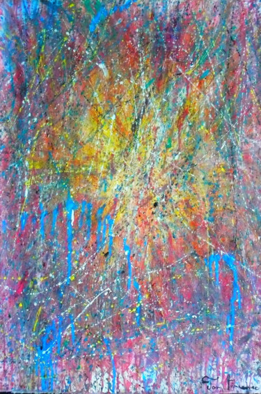 Painting titled "La pintura de acción" by Tom Vincenec, Original Artwork, Tempera