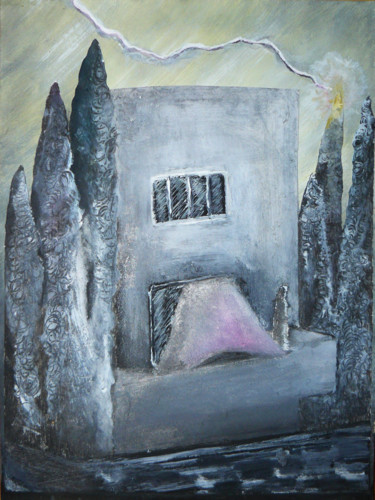 Pittura intitolato "On the balcony II" da Tom Vincenec, Opera d'arte originale, Acrilico