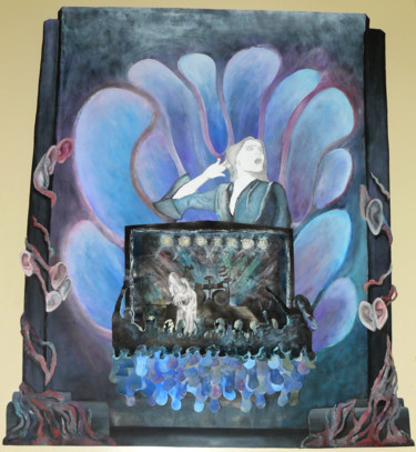 Pittura intitolato "Assemblage: Altar d…" da Tom Vincenec, Opera d'arte originale, Acrilico