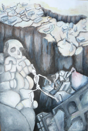 Peinture intitulée "Dead man" par Tom Vincenec, Œuvre d'art originale, Acrylique