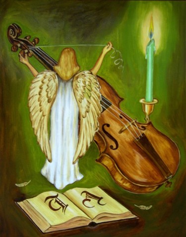 Painting titled "ANGEL AT WORK" by Tomy Joseph Pulickal, Original Artwork