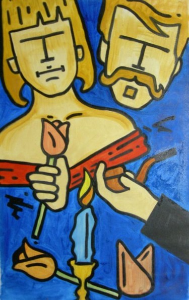 Painting titled "CHEERS" by Tomy Joseph Pulickal, Original Artwork