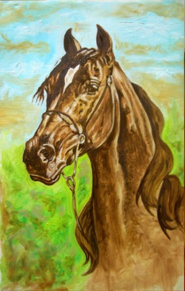 Painting titled "HORSE" by Tomy Joseph Pulickal, Original Artwork