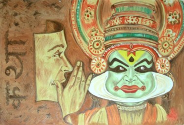 Painting titled "KATHA - A TALE" by Tomy Joseph Pulickal, Original Artwork