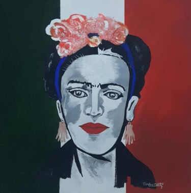 Schilderij getiteld "Uma nação Frida" door Ton Coutinho, Origineel Kunstwerk, Acryl