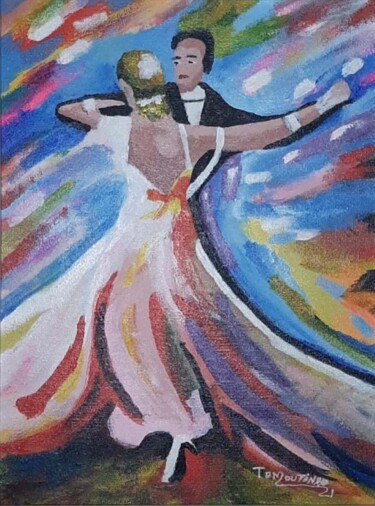 Painting titled "A valsa" by Ton Coutinho, Original Artwork, Acrylic