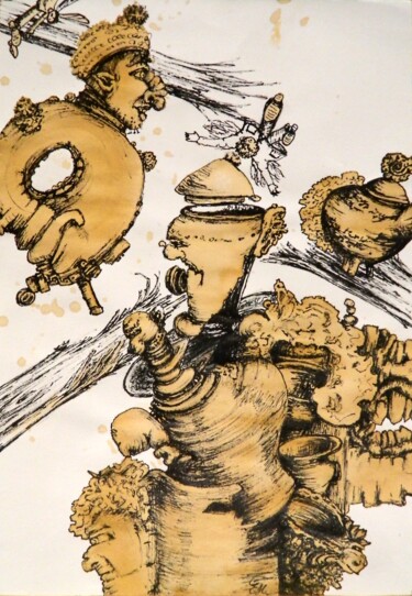 In der Töpferwerkstatt Zeichnungen mit dem Titel "In der Töpferwerkst…" von Elke Hensel, Original-Kunstwerk, Tinte