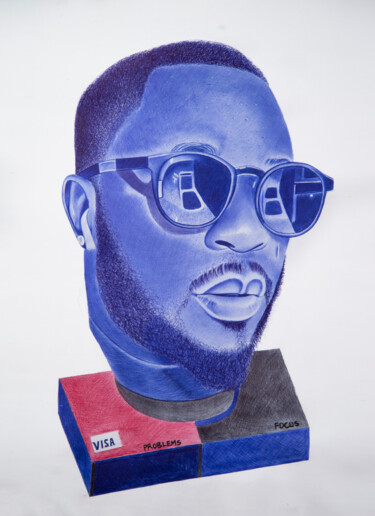 Dessin intitulée "Focus" par Toneroartwork Anthony Edem, Œuvre d'art originale, Stylo à bille