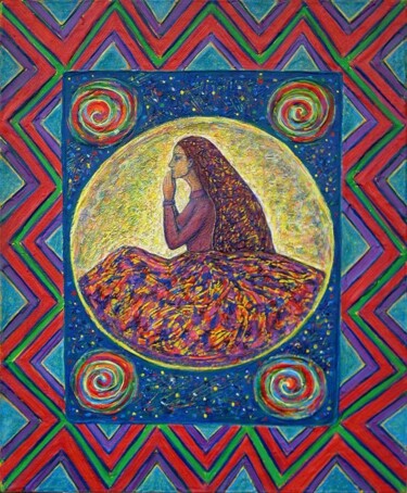 Painting titled "PRAYER" by Mariana Toneva, Original Artwork, Acrylic Mounted on Wood Stretcher frame