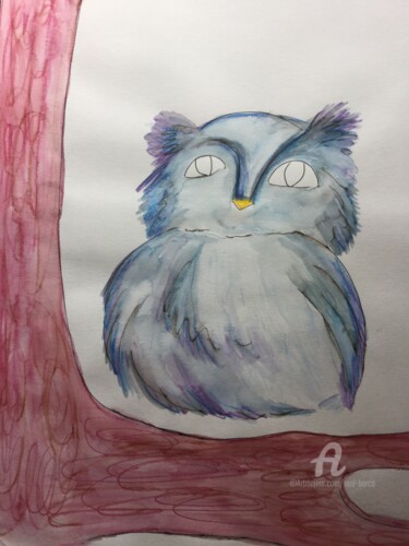 Tekening getiteld "Only The Owl Knows" door Toni Barca, Origineel Kunstwerk