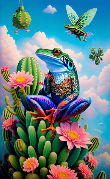 Цифровое искусство под названием "Toad trippin" - Toni Barca, Подлинное произведение искусства, Изображение, сгенерированное…
