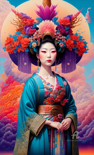 数字艺术 标题为“Geisha 2” 由Toni Barca, 原创艺术品, AI生成的图像