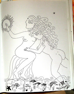 Zeichnungen mit dem Titel "The Bathers" von Toni Barca, Original-Kunstwerk