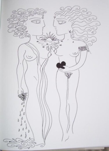 Drawing titled "The Power of Love" by Toni Barca, Original Artwork