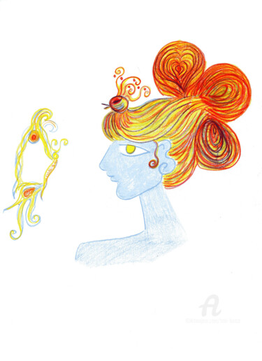 「GIRL WITH THE COLOR…」というタイトルの描画 Toni Barcaによって, オリジナルのアートワーク, その他