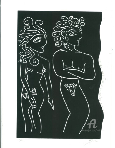 Drawing titled "AND THEY LIVED HAPP…" by Toni Barca, Original Artwork