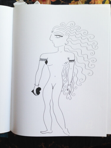 Desenho intitulada "THE NYMPH DISCOVERS…" por Toni Barca, Obras de arte originais