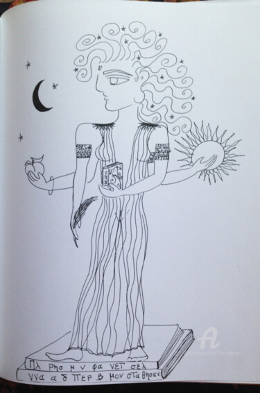 Dibujo titulada "HELEN OF THE ANCIEN…" por Toni Barca, Obra de arte original