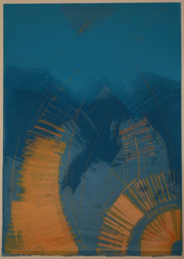Printmaking titled "composition-in-blue…" by Toni Dimovski, Original Artwork