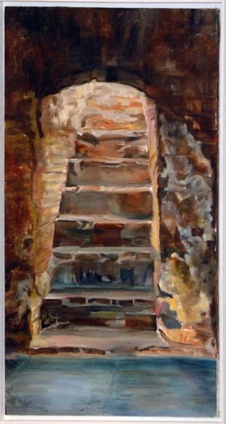 Painting titled "Escalera 2" by Toñi Fuertes, Original Artwork, Oil