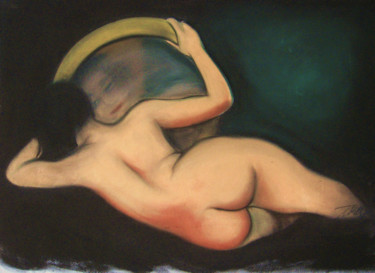Painting titled "el secreto" by Tonia R.Alvarez, Original Artwork, Pastel