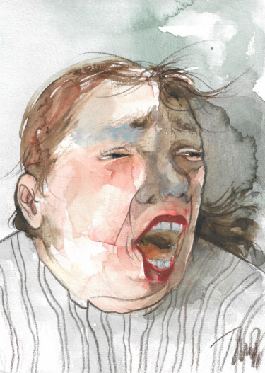 Pintura titulada "grita mujer!" por Tonia R.Alvarez, Obra de arte original, Acuarela