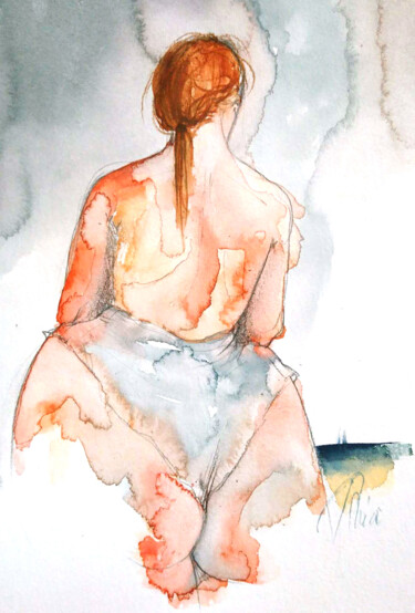 Painting titled "Lilian" by Tonia R.Alvarez, Original Artwork, Watercolor