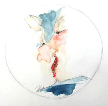 Peinture intitulée "el nudo del amor" par Tonia R.Alvarez, Œuvre d'art originale, Aquarelle