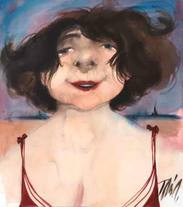 Painting titled "Linda" by Tonia R.Alvarez, Original Artwork, Watercolor