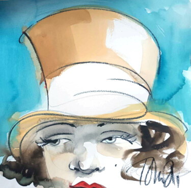 Schilderij getiteld "Pepa Copa" door Tonia R.Alvarez, Origineel Kunstwerk, Aquarel