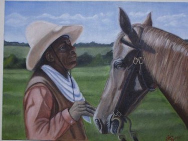 Pittura intitolato "Cowboy3" da Berry Toni, Opera d'arte originale