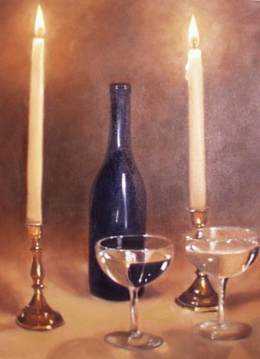 Painting titled "By Candle Light" by Berry Toni, Original Artwork