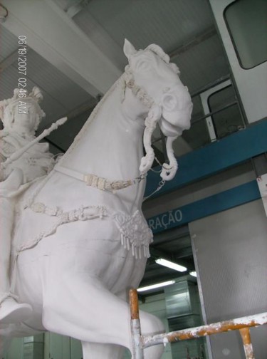 Escultura intitulada "'Cavalo D.José' - E…" por Toni Ginja, Obras de arte originais