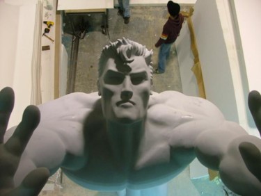 Escultura intitulada "'Super Homem - Carn…" por Toni Ginja, Obras de arte originais