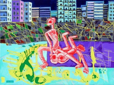 Painting titled "fucking in the edi…" by Toni Milaqi, Original Artwork